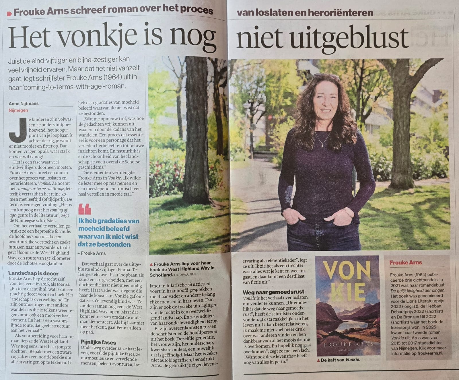 Interview Vonkie De Gelderlander - Frouke Arns